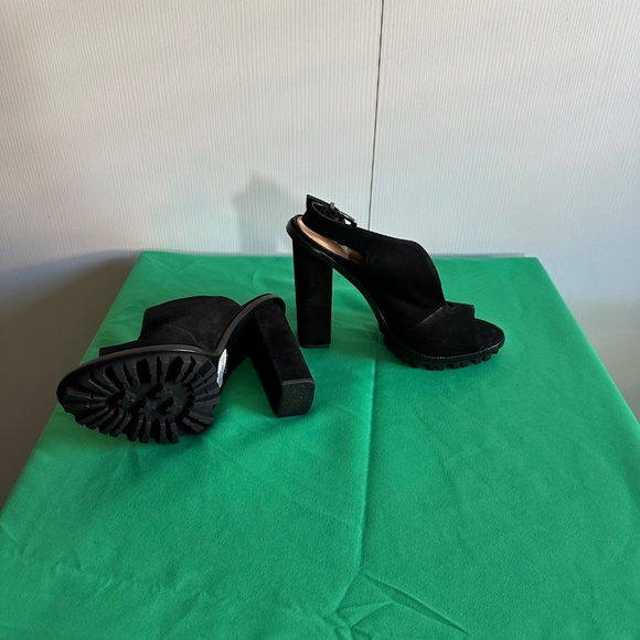 NWB 🔥SCHUTZ  SUEDE LUGG SOLE PEEP TOE SLING BACK SHOES 8 ♥️😍 - Picture 5 of 9